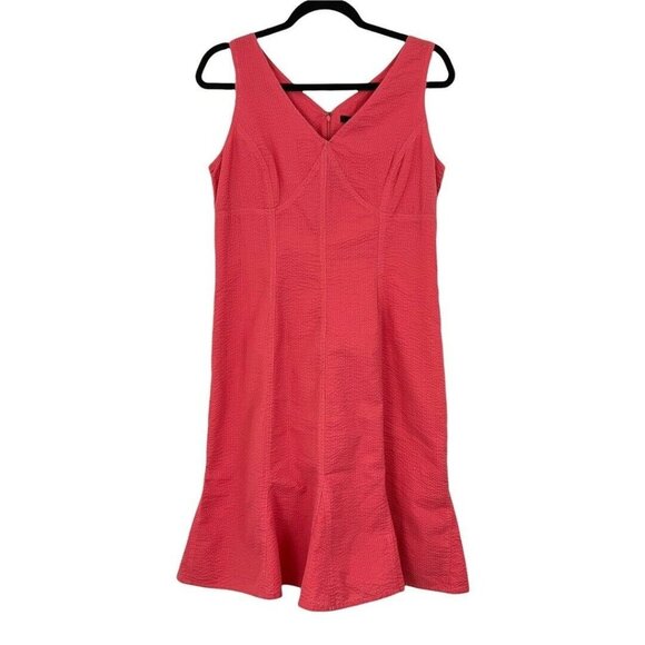 St. Tropez West Womens Size 8 Cotton Blend Textured Flare Bottom Dress - Picture 1 of 4